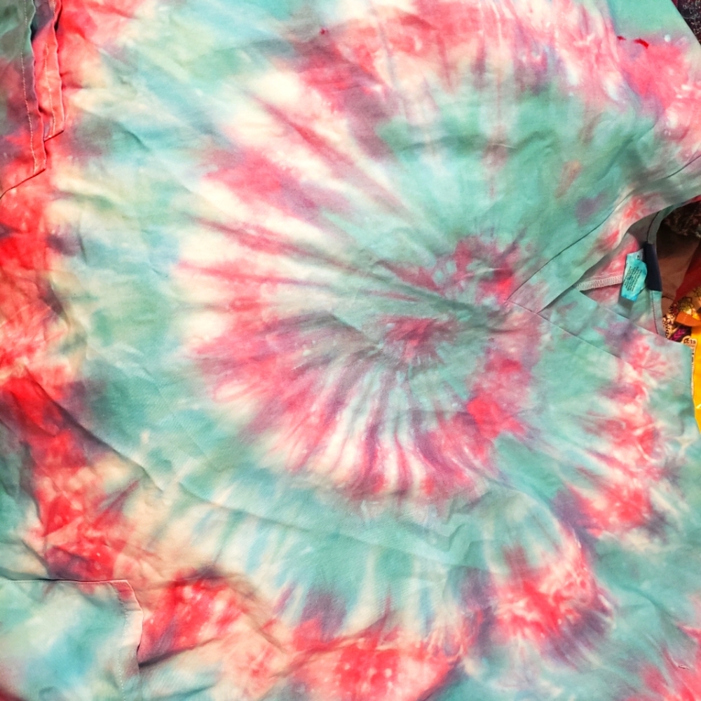 Tie dye scrub top